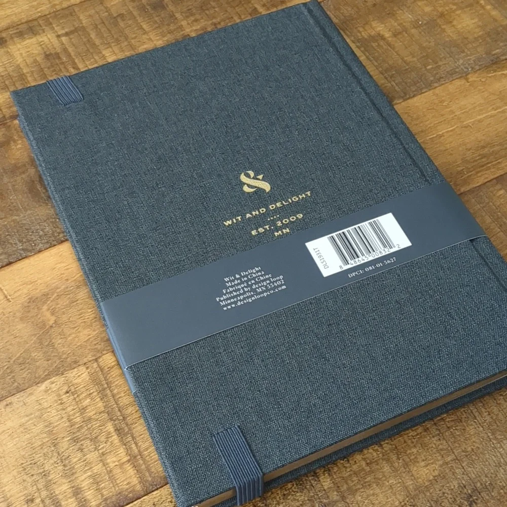 Gorgeous Black / Dark Gray Linen Wrapped Notebook Journal